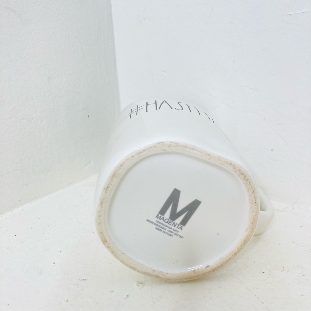Rae Dunn #Hashtag M Stamp Magenta Pottery Mug - Picture 2 of 6